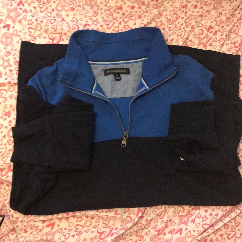 Banana Republic Mock Neck Half Zipper Sweater M